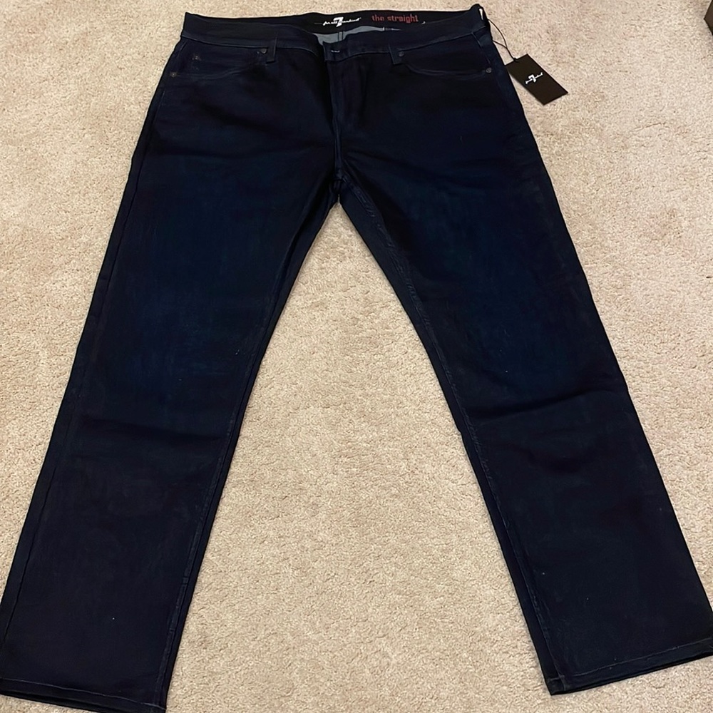 New, 7 for all mankind men’s jeans, size 38, the straight, color dark blue